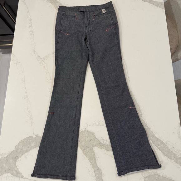 Diesel Denim - Y2K Vintage DIESEL Denim Flare Pants Side AnkleSlits Womens 28 Gray/Pink Accents